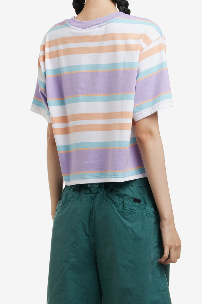 ARIELLA STRIPE CROPPED TEE SS - WORKSOUT WORLDWIDE