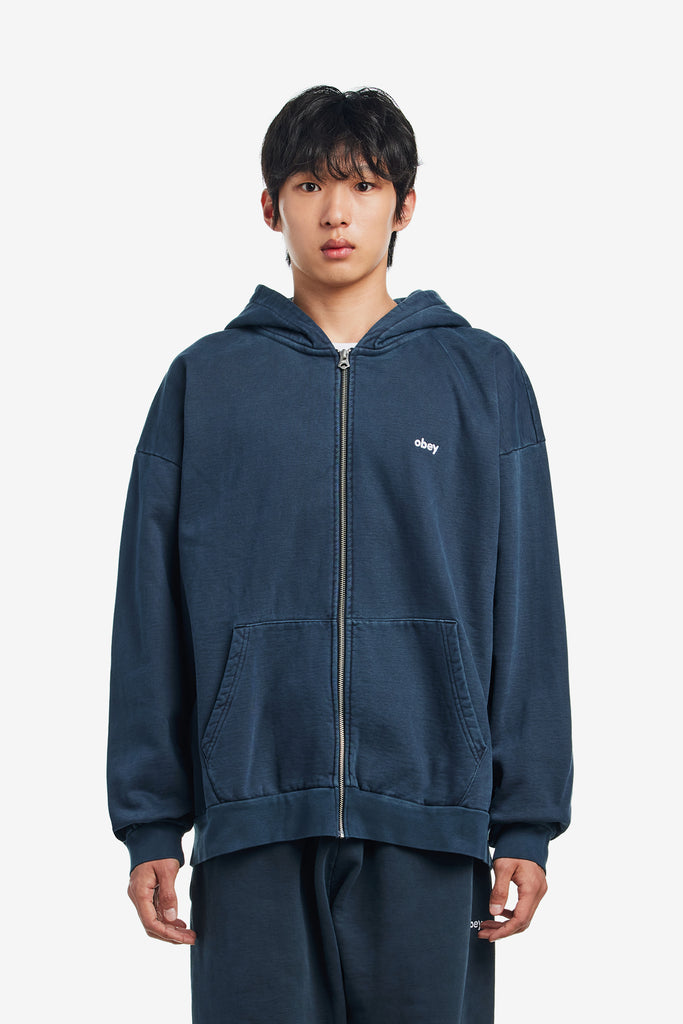 LOWERCASE PIGMENT ZIP HOOD - WORKSOUT WORLDWIDE