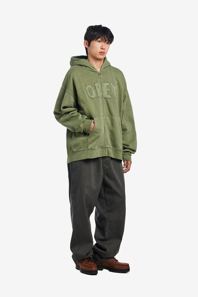 HYBRID FADED ZIP HOOD - WORKSOUT WORLDWIDE