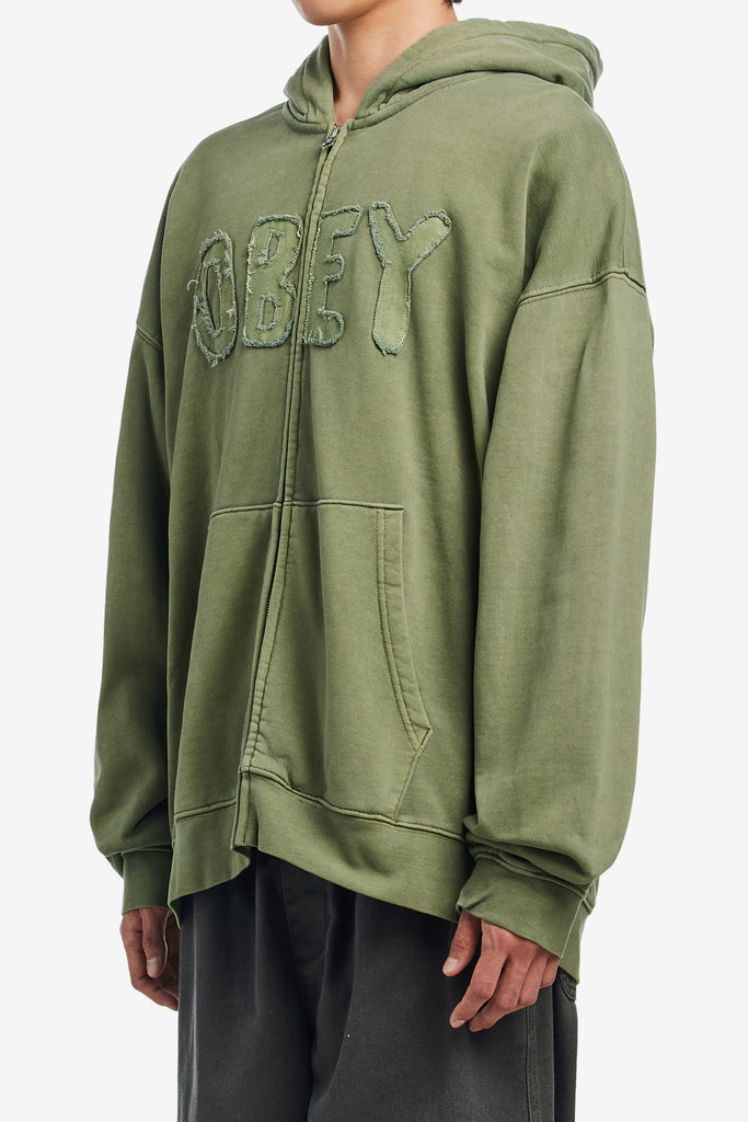 HYBRID FADED ZIP HOOD - WORKSOUT WORLDWIDE