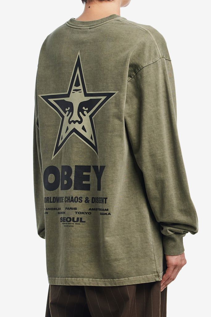 OBEY INTERNATIONAL SEOUL OVERDYED LS - WORKSOUT WORLDWIDE