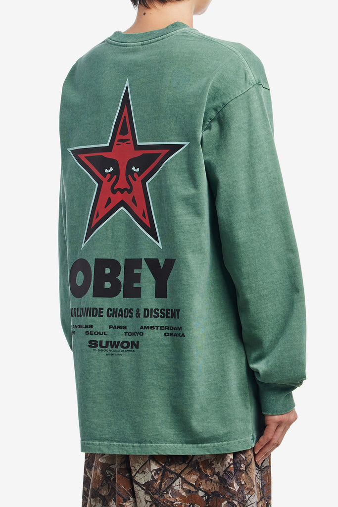 OBEY INTERNATIONAL SUWON OVERDYED LS - WORKSOUT WORLDWIDE