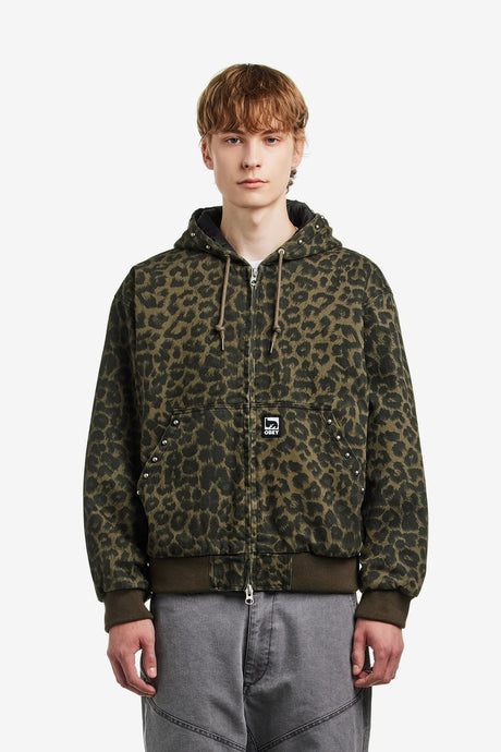 OBEY STUDDED ZIP UP JACKET