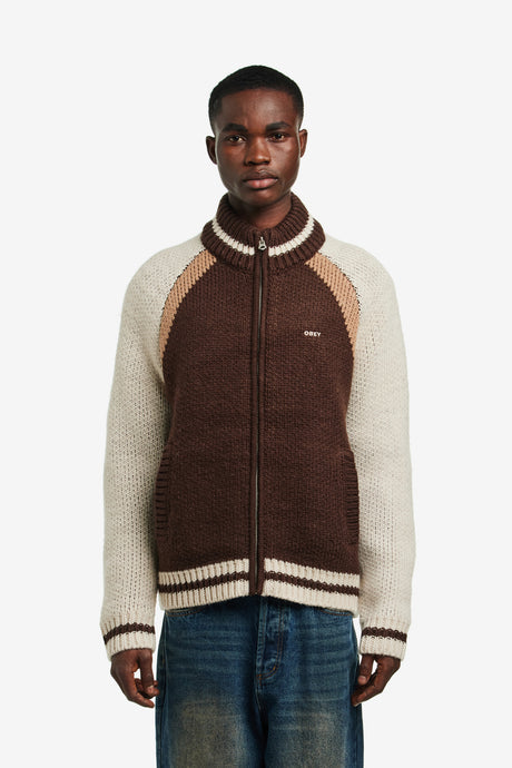 OBEY AVEN ZIP UP SWEATER