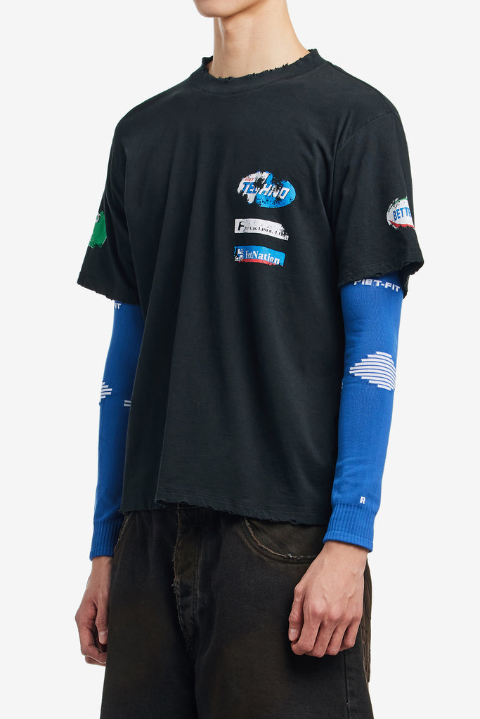 PIET F.C. KNITTED SLEEVE T-SHIRT - WORKSOUT WORLDWIDE