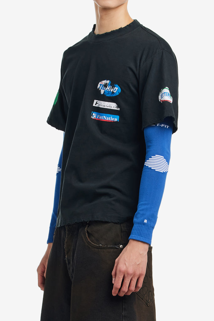 PIET F.C. KNITTED SLEEVE T-SHIRT - WORKSOUT WORLDWIDE