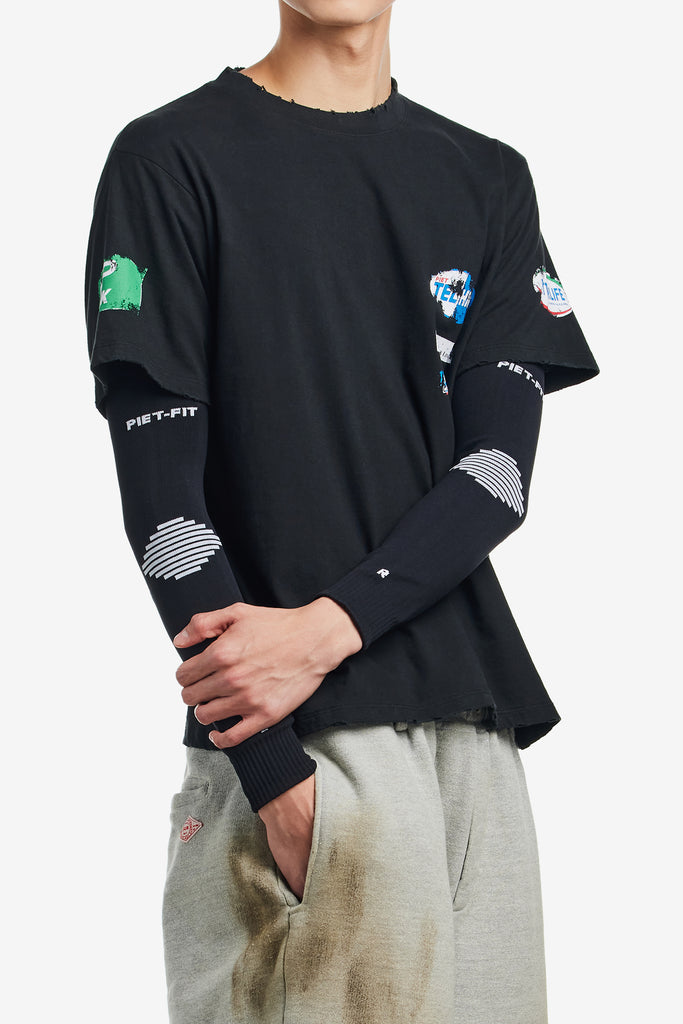 PIET F.C. KNITTED SLEEVE T-SHIRT - WORKSOUT WORLDWIDE