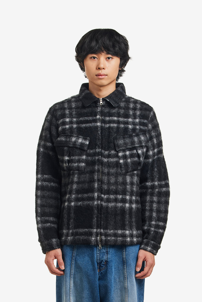 CHECKED WOOL SHIRT JACKET - WORKSOUT WORLDWIDE