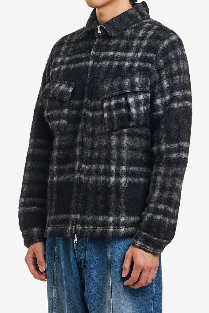CHECKED WOOL SHIRT JACKET - WORKSOUT WORLDWIDE