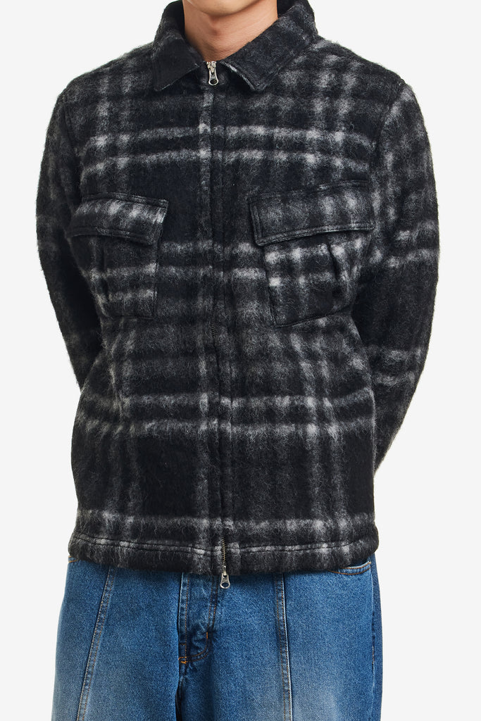 CHECKED WOOL SHIRT JACKET - WORKSOUT WORLDWIDE