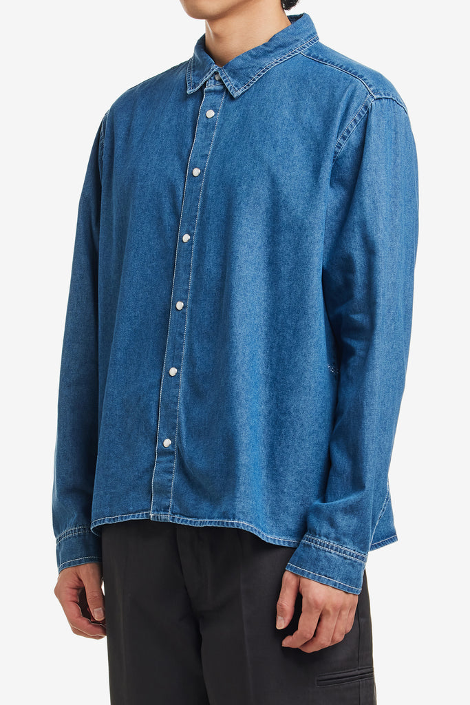 APPLIQUE LOGO DENIM SHIRT - WORKSOUT WORLDWIDE