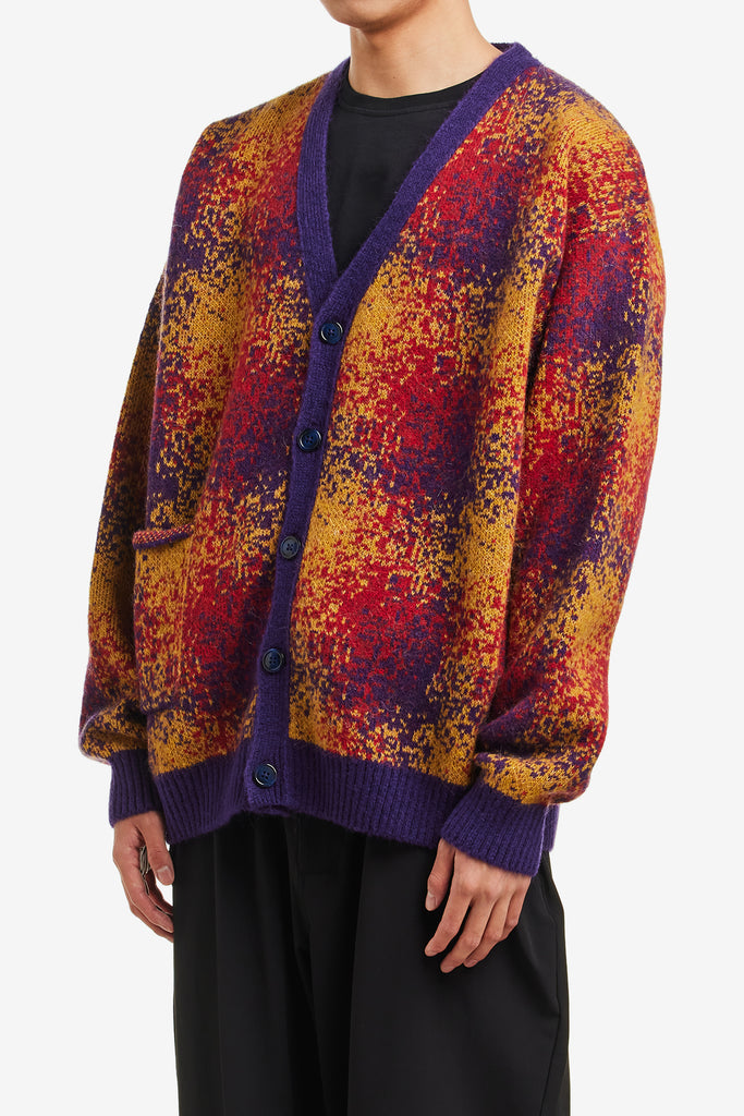 BLURRED CHECKED MOHAIR CARDIGAN - WORKSOUT WORLDWIDE