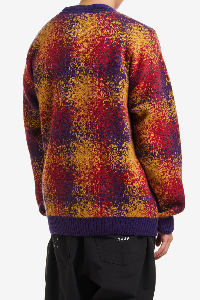 BLURRED CHECKED MOHAIR CARDIGAN - WORKSOUT WORLDWIDE