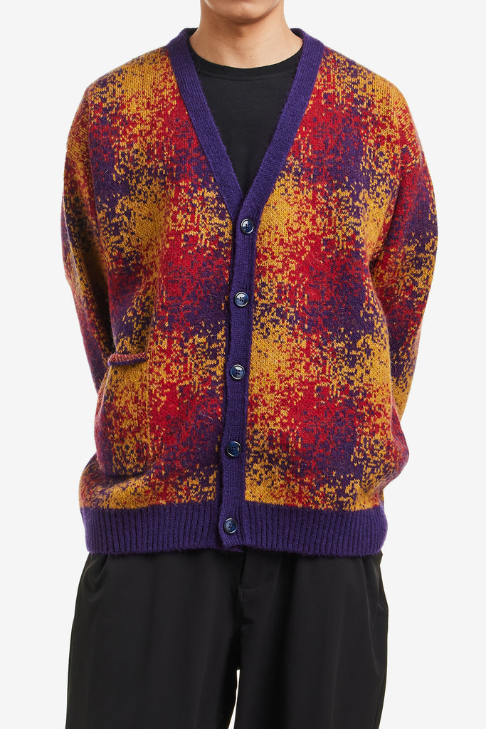 BLURRED CHECKED MOHAIR CARDIGAN - WORKSOUT WORLDWIDE