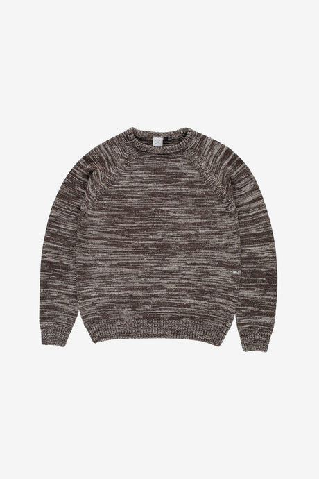 KNITTED MELANGE LOGO CREWNECK