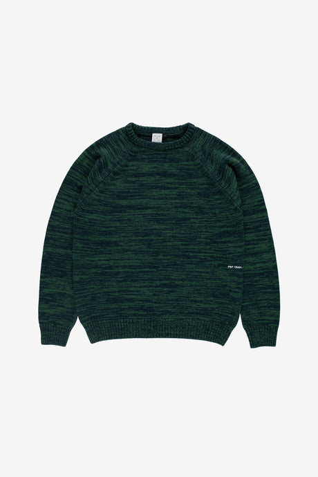 KNITTED MELANGE LOGO CREWNECK