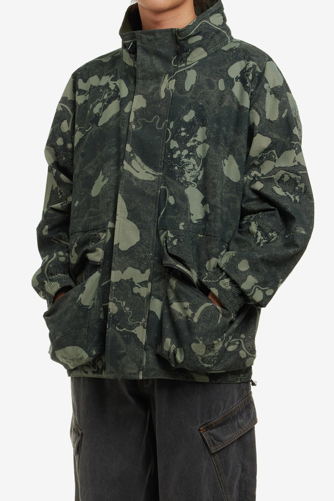 REVERSIBLE GEO MAPPING PARKA JACKET - WORKSOUT WORLDWIDE