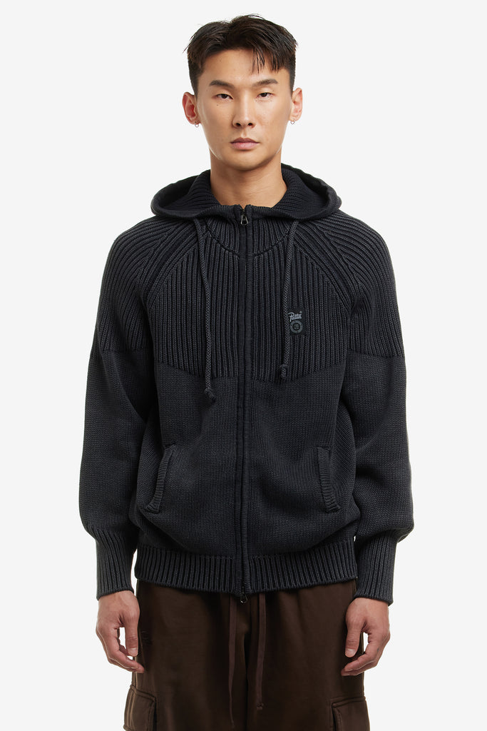 RIBBED KNITTED ZIP UP HOODED SWEATER - WORKSOUT WORLDWIDE