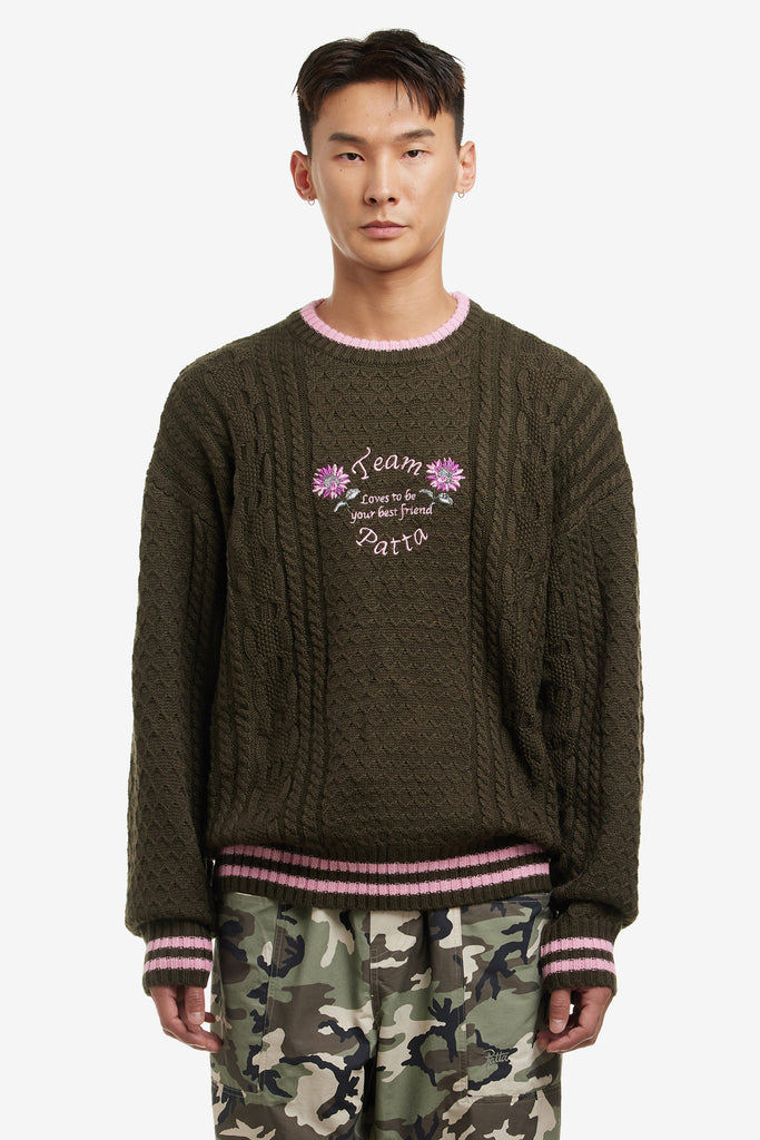 LOVES YOU CABLE KNITTED SWEATER - WORKSOUT WORLDWIDE