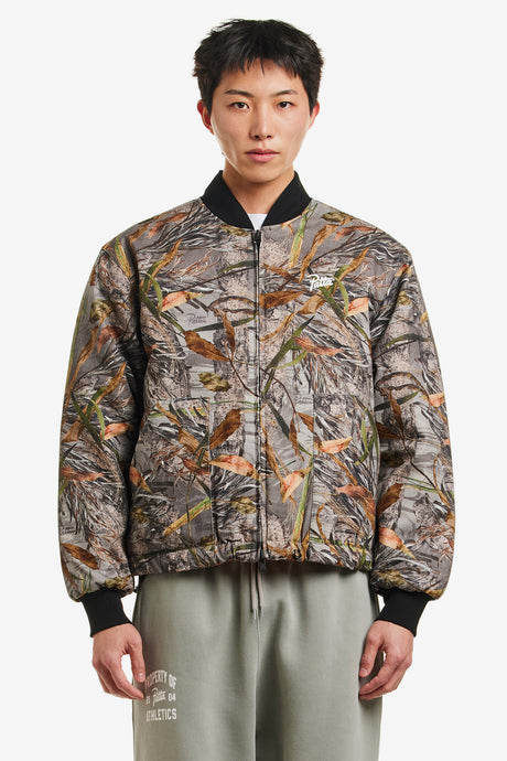 NATURE PRINT REVERSIBLE CANVAS BOMBER JACKET