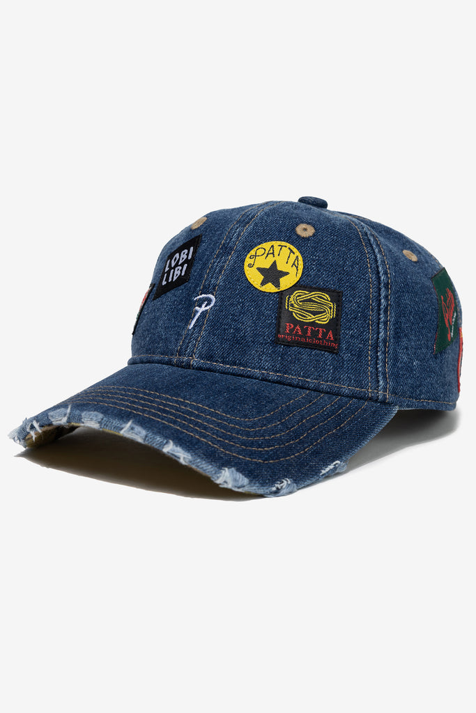 WHOLE LOTTA LABELS DENIM CAP - WORKSOUT WORLDWIDE