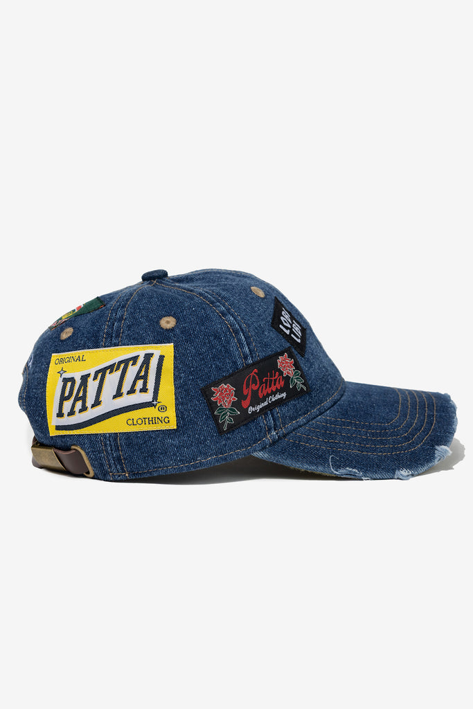 WHOLE LOTTA LABELS DENIM CAP - WORKSOUT WORLDWIDE