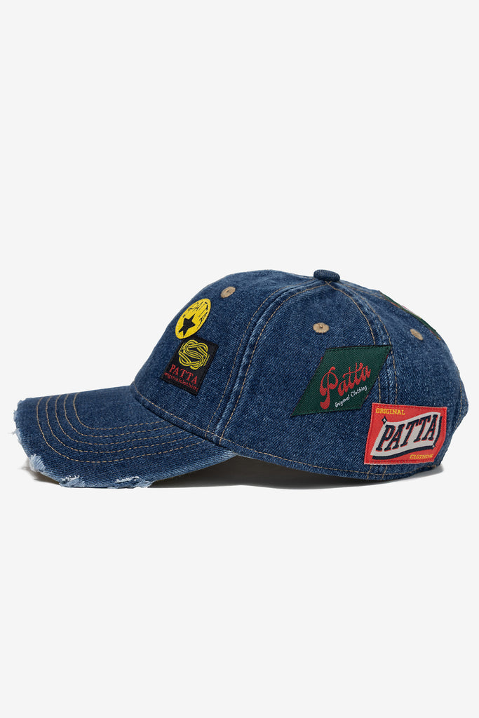 WHOLE LOTTA LABELS DENIM CAP - WORKSOUT WORLDWIDE