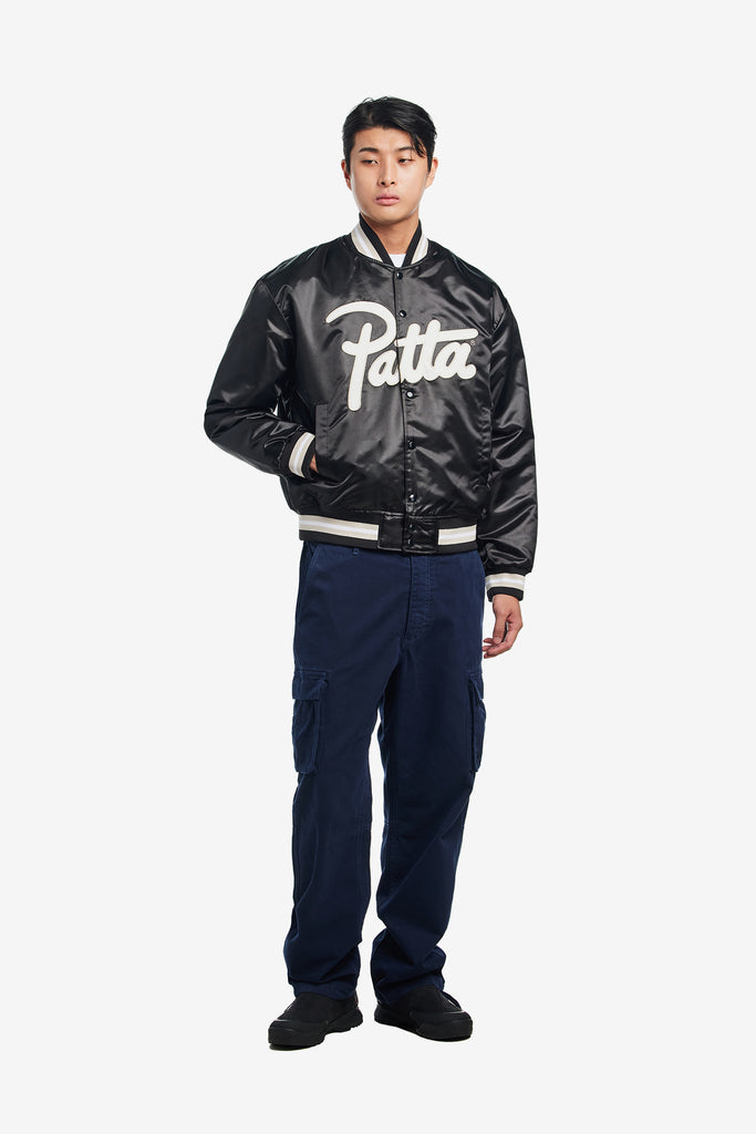 SCRIPT LOGO SATIN VARSITY JACKET - WORKSOUT WORLDWIDE