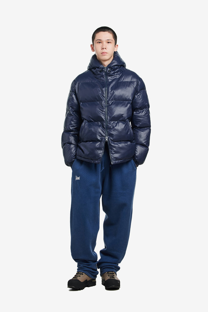 QUILTED SCRIPT LOGO PUFFER JACKET - WORKSOUT WORLDWIDE