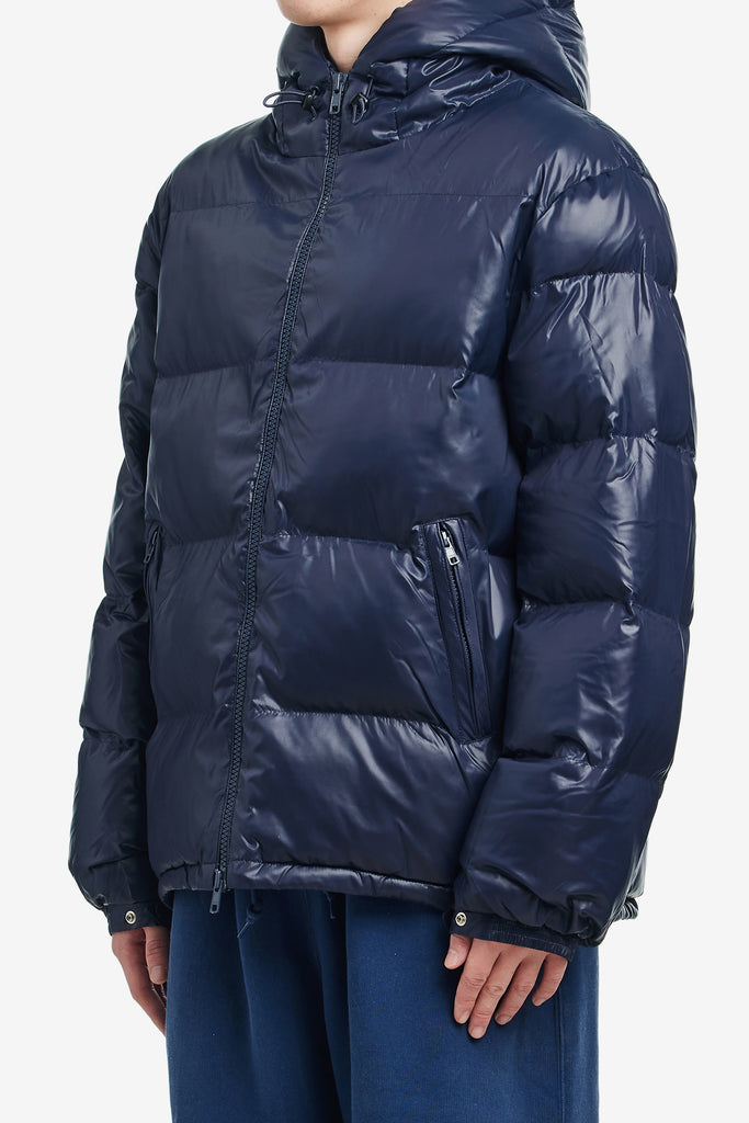 QUILTED SCRIPT LOGO PUFFER JACKET - WORKSOUT WORLDWIDE