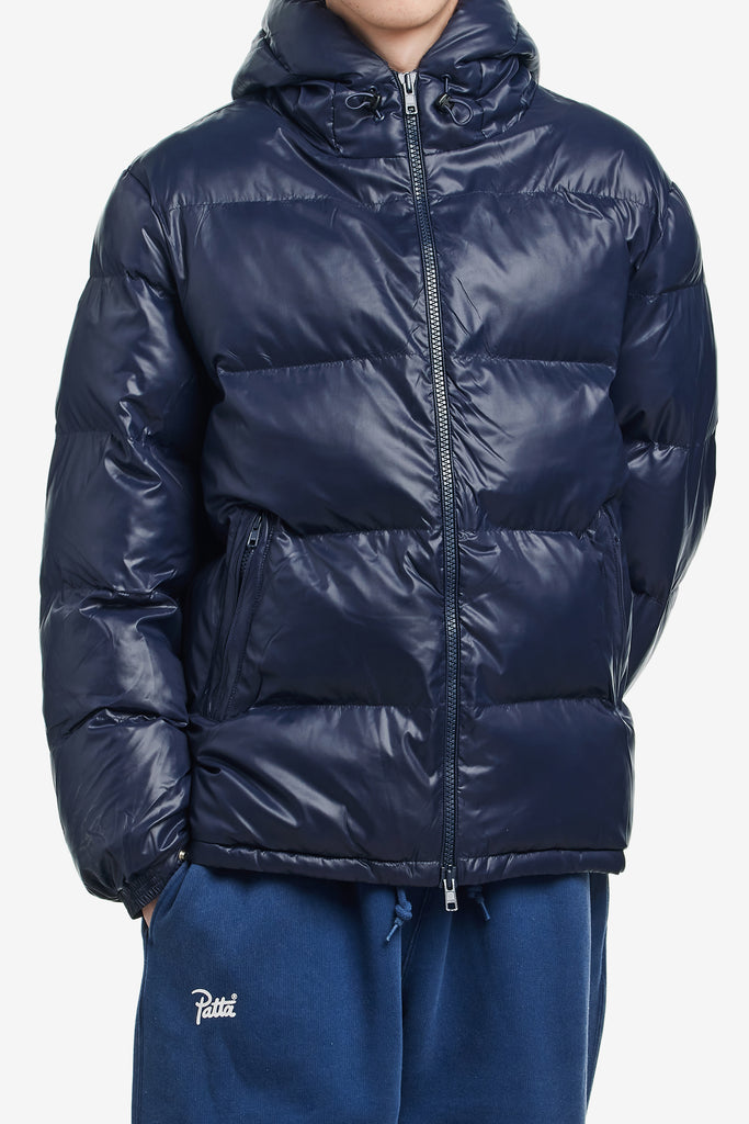 QUILTED SCRIPT LOGO PUFFER JACKET - WORKSOUT WORLDWIDE