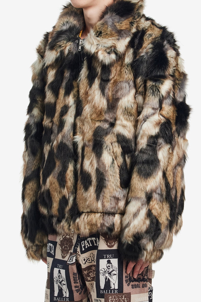 FAUX FUR PATCHWORK JACKET - WORKSOUT WORLDWIDE