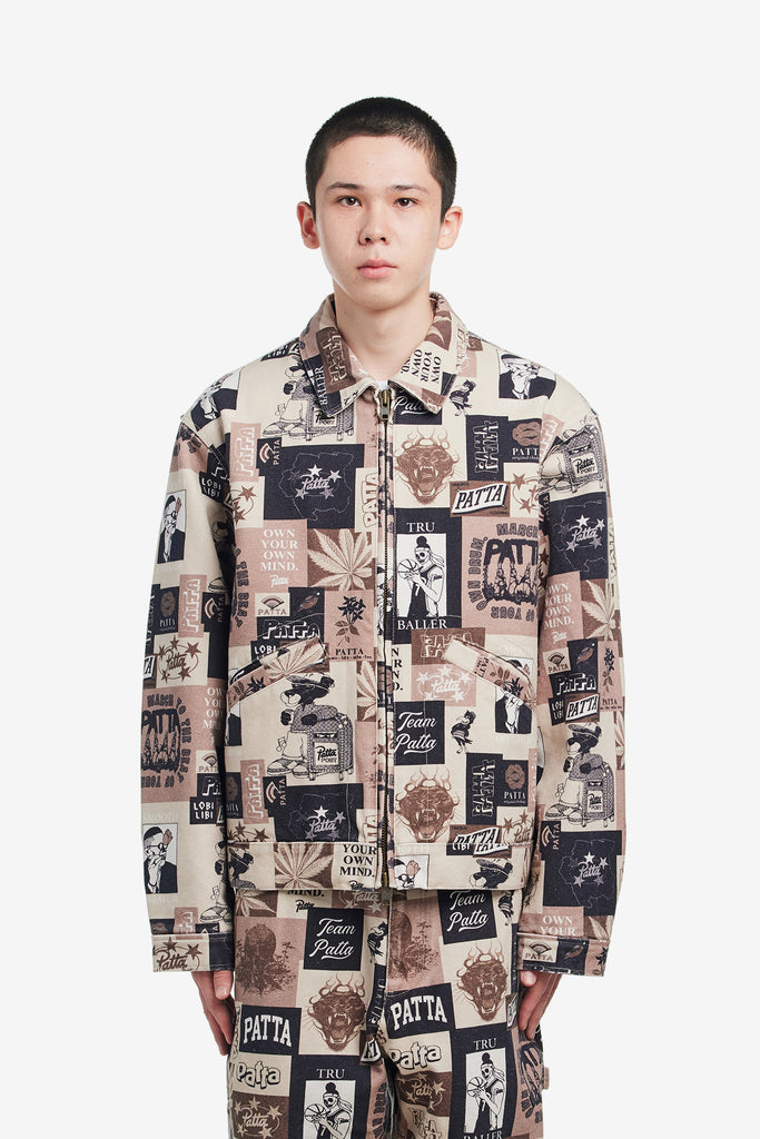 COLLAGE INSULATED CANVAS JACKET - WORKSOUT WORLDWIDE