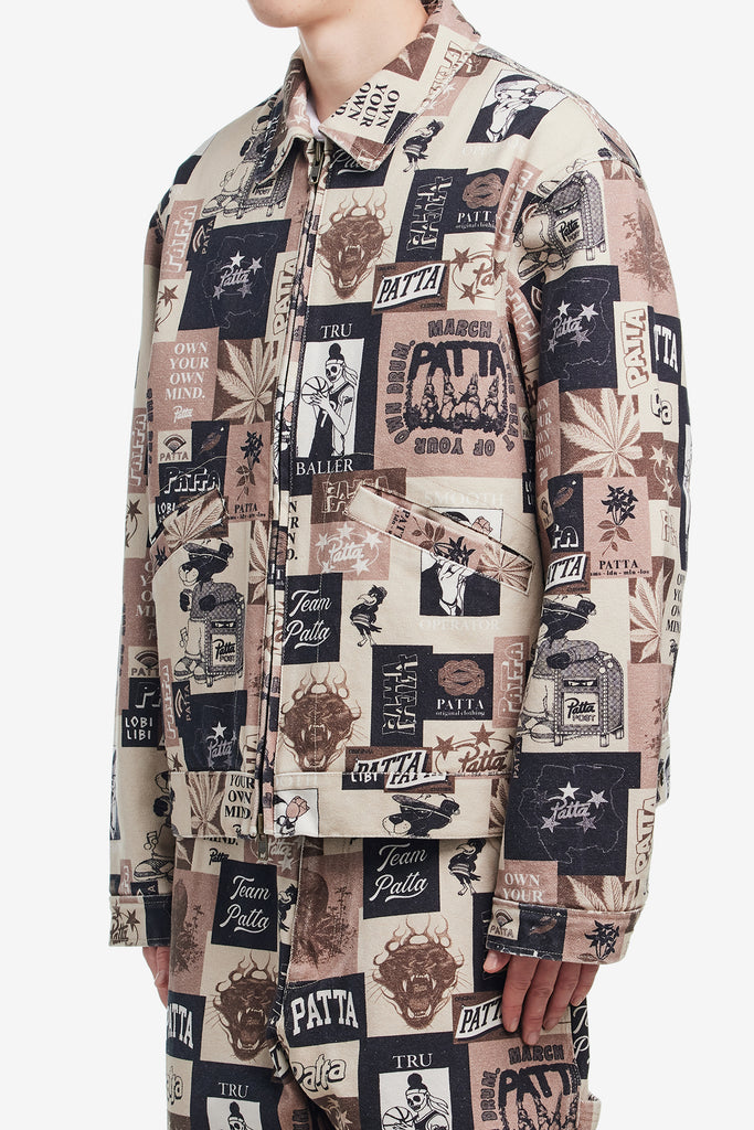 COLLAGE INSULATED CANVAS JACKET - WORKSOUT WORLDWIDE