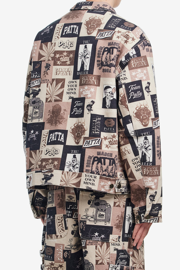 COLLAGE INSULATED CANVAS JACKET - WORKSOUT WORLDWIDE