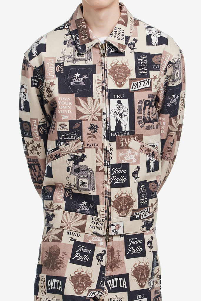 COLLAGE INSULATED CANVAS JACKET - WORKSOUT WORLDWIDE