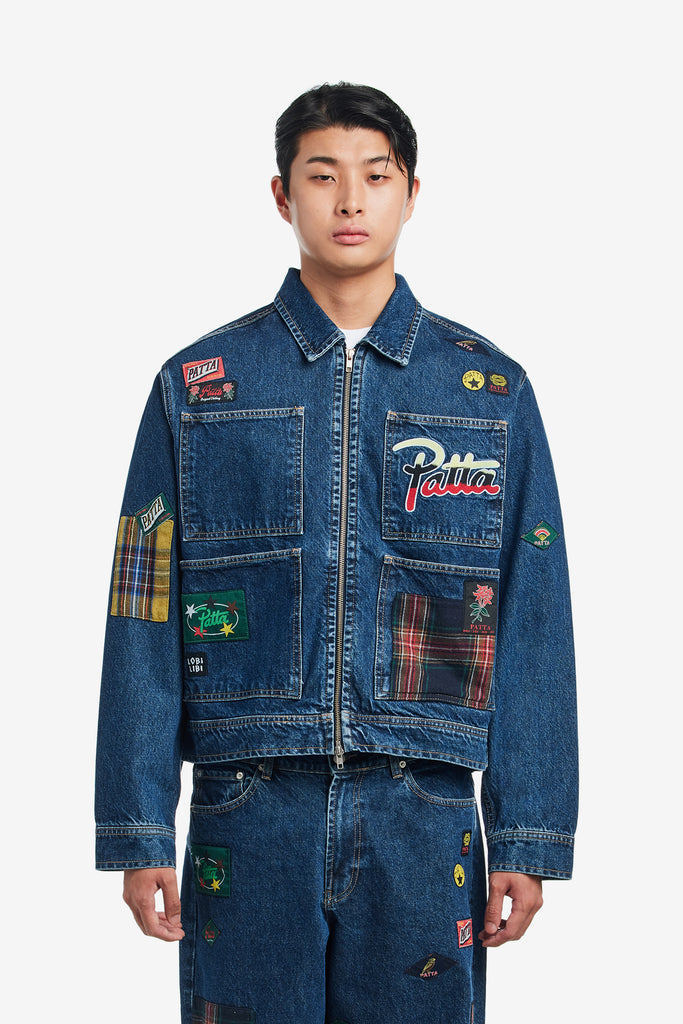 WHOLE LOTTA LABELS DENIM JACKET - WORKSOUT WORLDWIDE