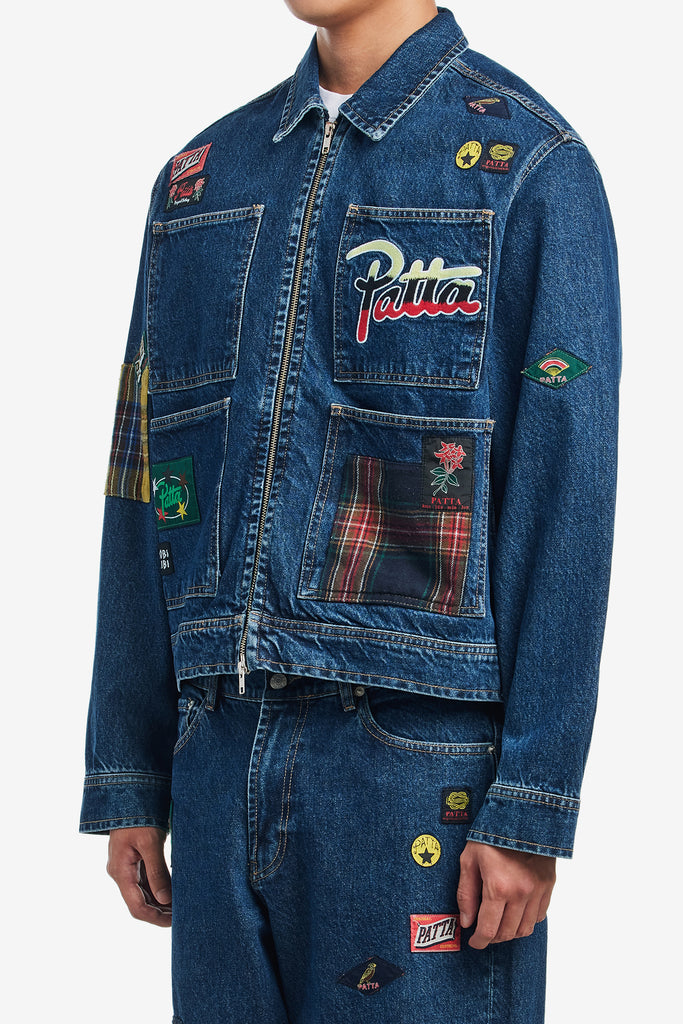 WHOLE LOTTA LABELS DENIM JACKET - WORKSOUT WORLDWIDE