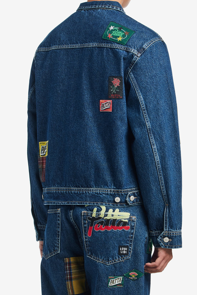 WHOLE LOTTA LABELS DENIM JACKET - WORKSOUT WORLDWIDE