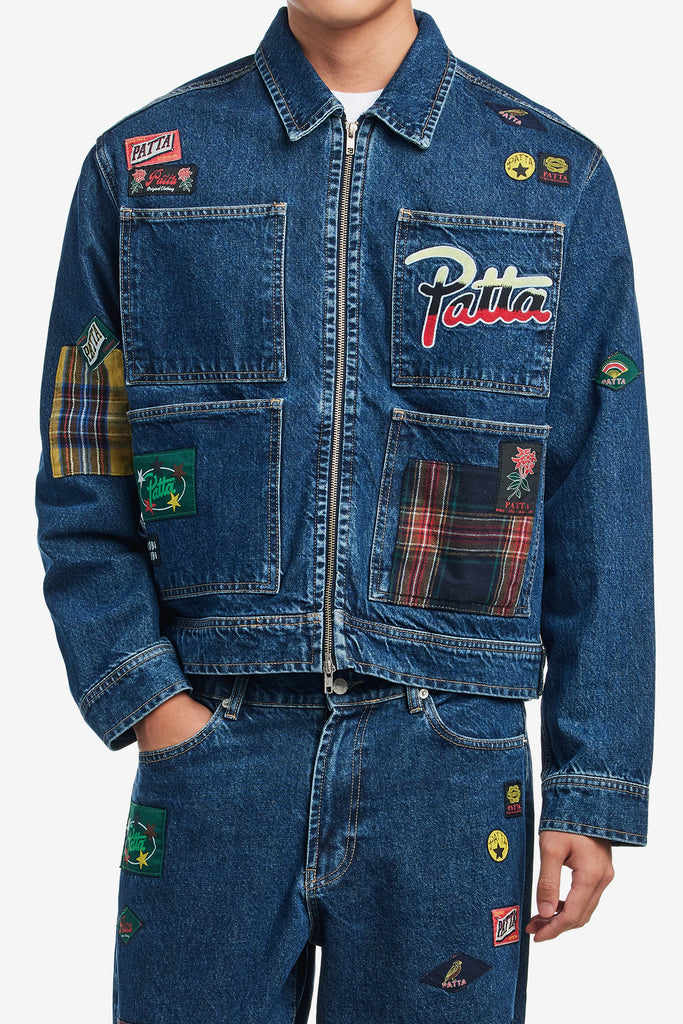 WHOLE LOTTA LABELS DENIM JACKET - WORKSOUT WORLDWIDE