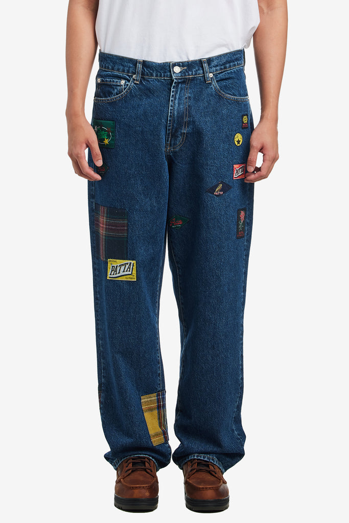 WHOLE LOTTA LABELS DENIM PANTS - WORKSOUT WORLDWIDE