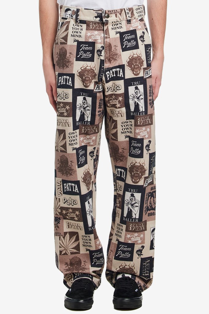 COLLAGE CANVAS PANTS - WORKSOUT WORLDWIDE