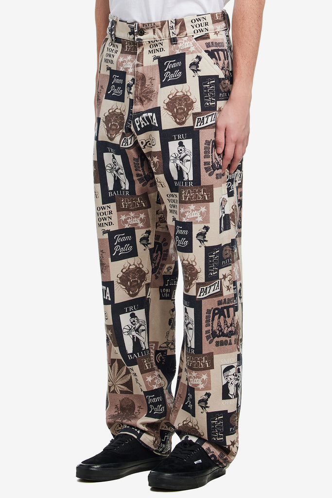 COLLAGE CANVAS PANTS - WORKSOUT WORLDWIDE