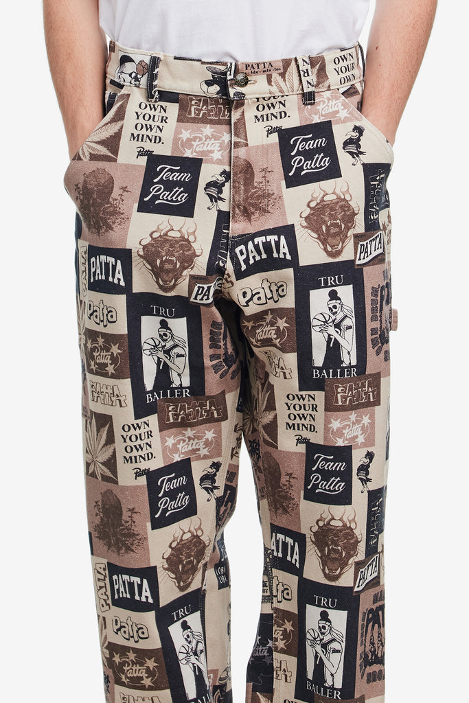 COLLAGE CANVAS PANTS - WORKSOUT WORLDWIDE