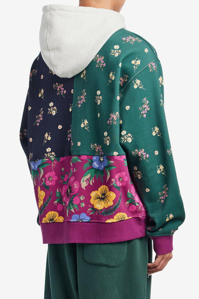 FLORAL PATCHWORK HOODED SWEATER - WORKSOUT WORLDWIDE