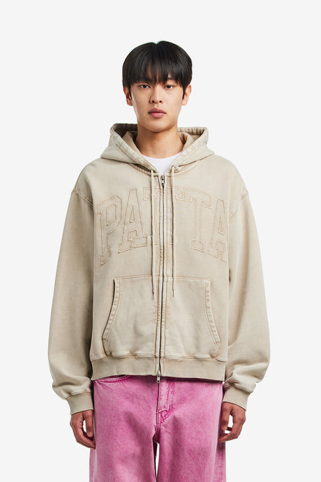 LOOPBACK LOGO ZIP HOODED SWEATER