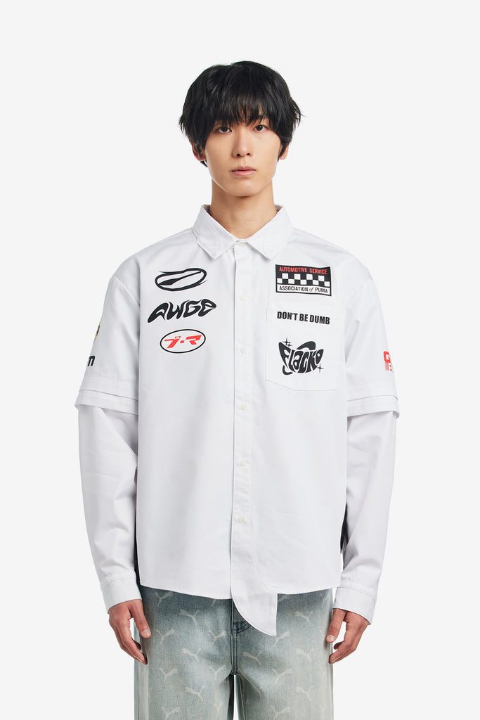 X A$AP ROCKY LAYERED PIT CREW BUTTON DOWN - WORKSOUT WORLDWIDE