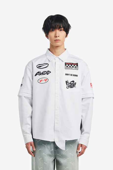 X A$AP ROCKY LAYERED PIT CREW BUTTON DOWN