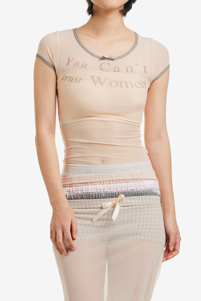 CAN'T TRUST WOMEN SHEER TOP - WORKSOUT WORLDWIDE