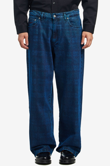 ALLOVER PRINT BAGGY DENIM PANTS